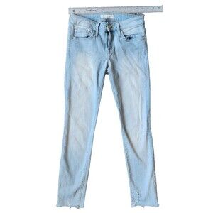 Joie Mid-Rise Skinny Jeans in Aqueous Light Blue Women's Denim, Size 25, Raw Hem